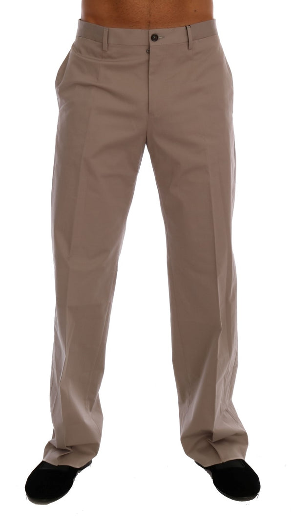 Pantalon décontracté chinos beige chic