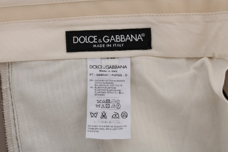 Pantalon décontracté chinos beige chic