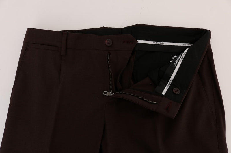 Eleganti pantaloni formali in forma slim in viola