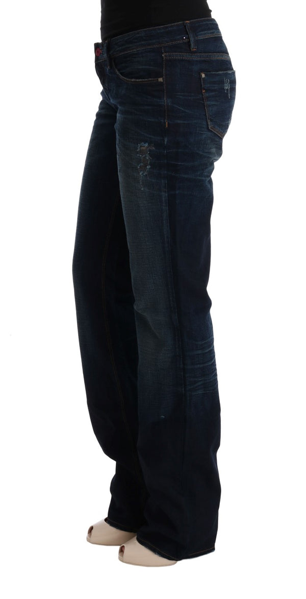 Eleganti jeans di cotone blu normale.