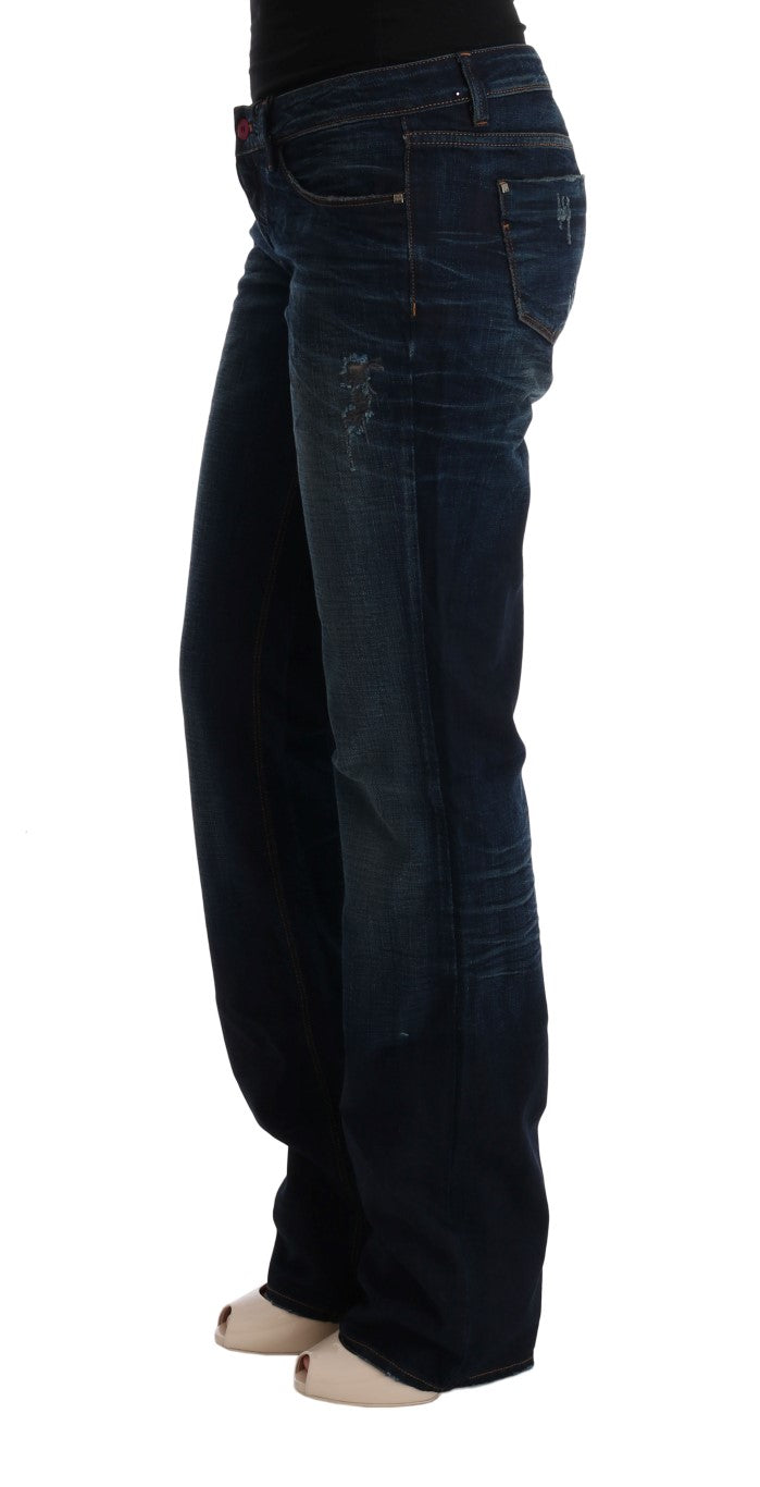 Elegante blaue reguläre Fit -Baumwolljeans