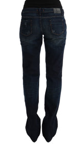 Eleganti jeans di cotone blu normale.