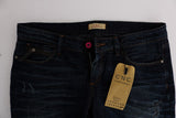 Eleganti jeans di cotone blu normale.