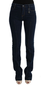 Chic Flared Cotton Jeans in Blau