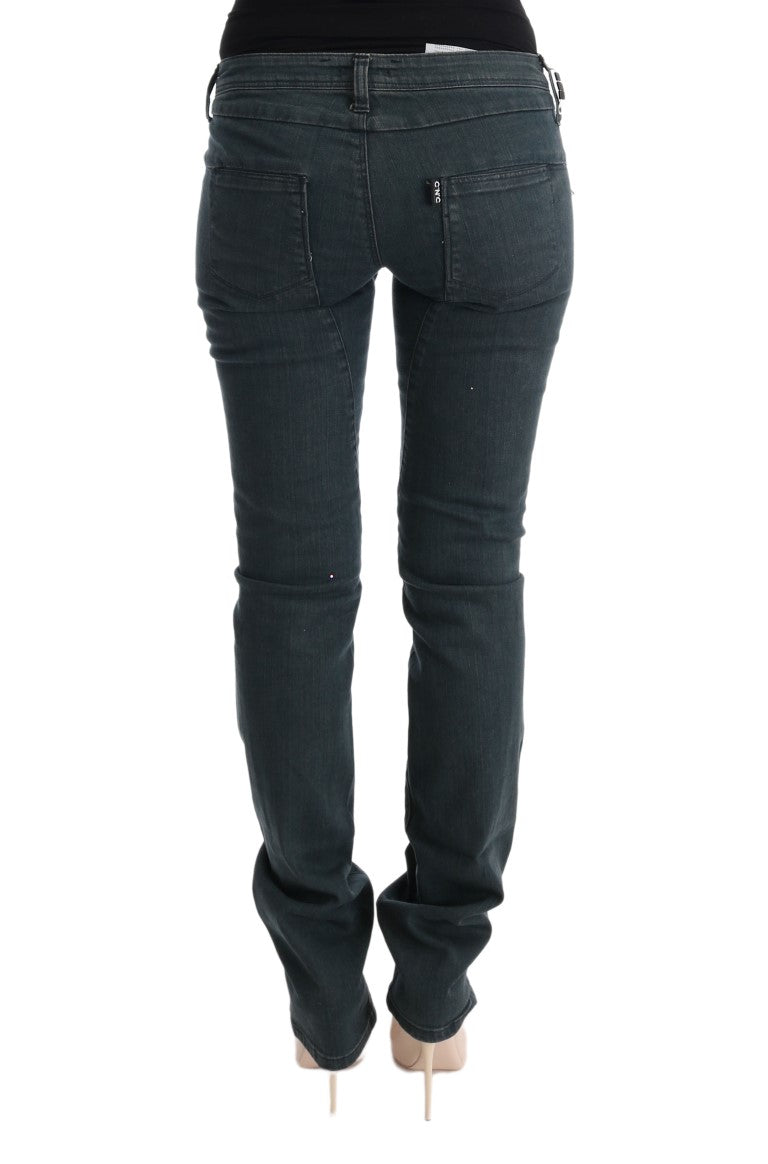 Jeans di cotone grigio superslim chic