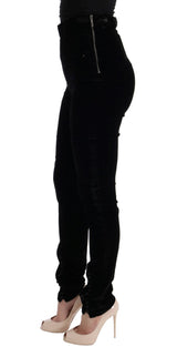 Sleek High-Waist Black Trousers