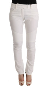 Pantalon de coton chic slim blanc