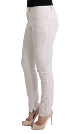 Pantalon de coton chic slim blanc