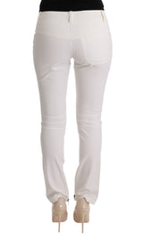 Pantalon de coton chic slim blanc