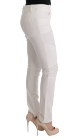 Pantalon de coton chic slim blanc