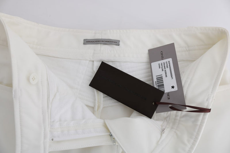 Pantalon de coton chic slim blanc