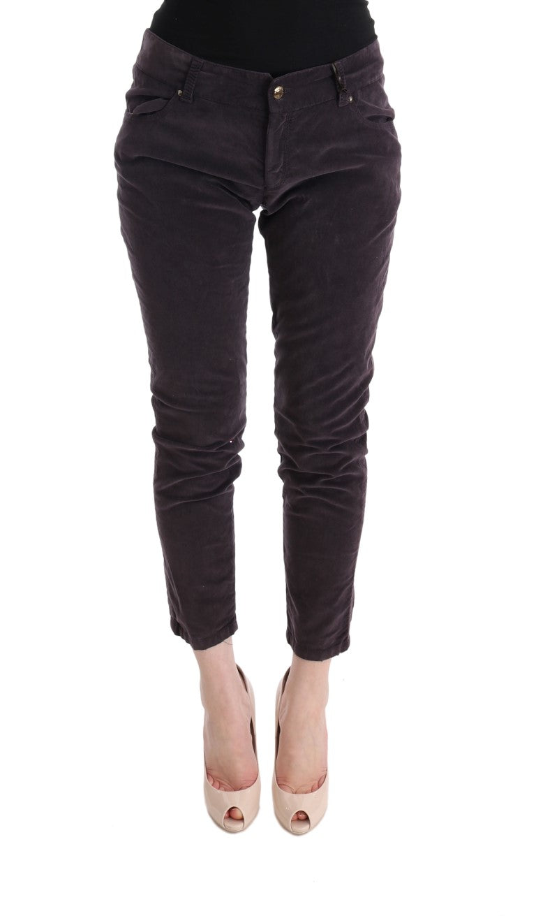 Chic Brown Capri Cropped Cotton Pants