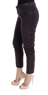 Pantaloni di cotone croccanti chic marrone Capri