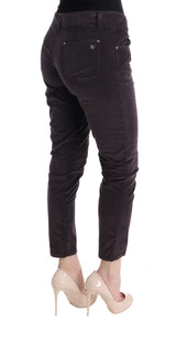 Pantaloni di cotone croccanti chic marrone Capri