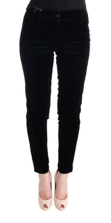 Chic Black Slim Fit Crowped Pants