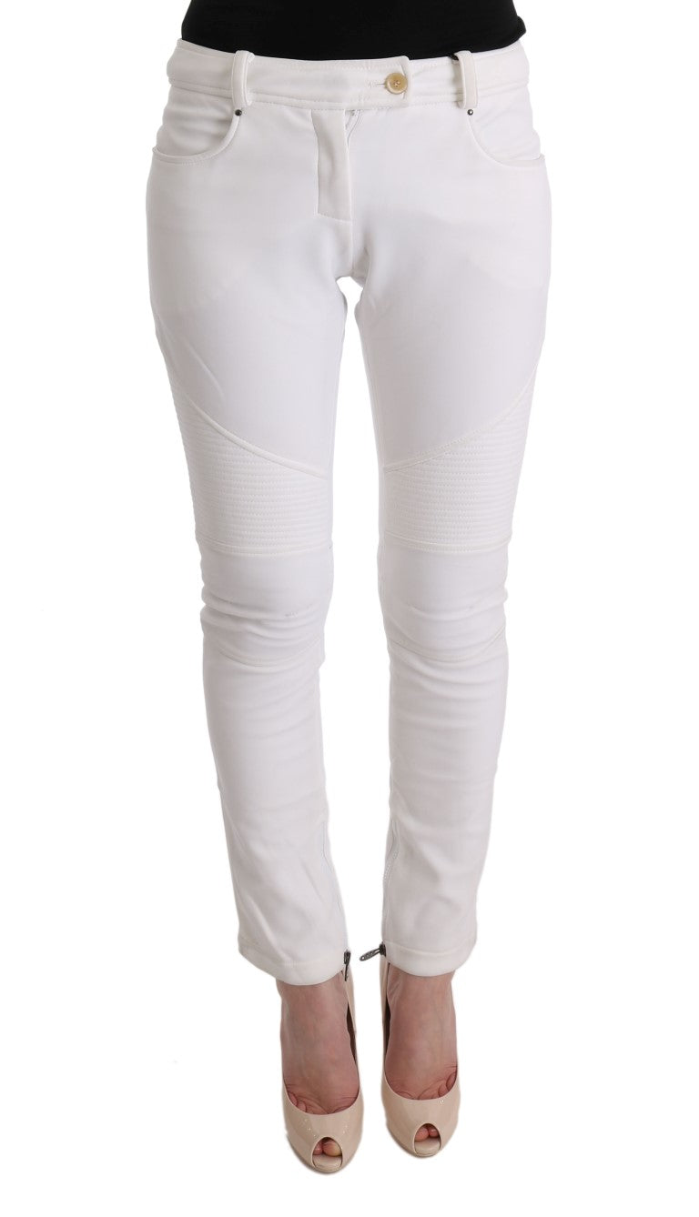 Pantalon de coton chic slim blanc