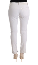 Pantalon de coton chic slim blanc