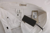 Pantalon de coton chic slim blanc