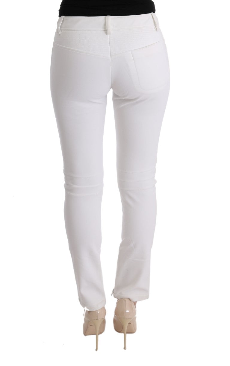 Chic White Slim Fit Baumwollhose