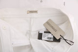 Chic White Slim Fit Baumwollhose