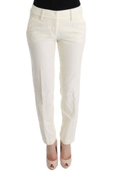 Pantalones de ajuste regulares blancos elegantes