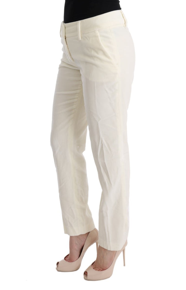 Pantalones de ajuste regulares blancos elegantes