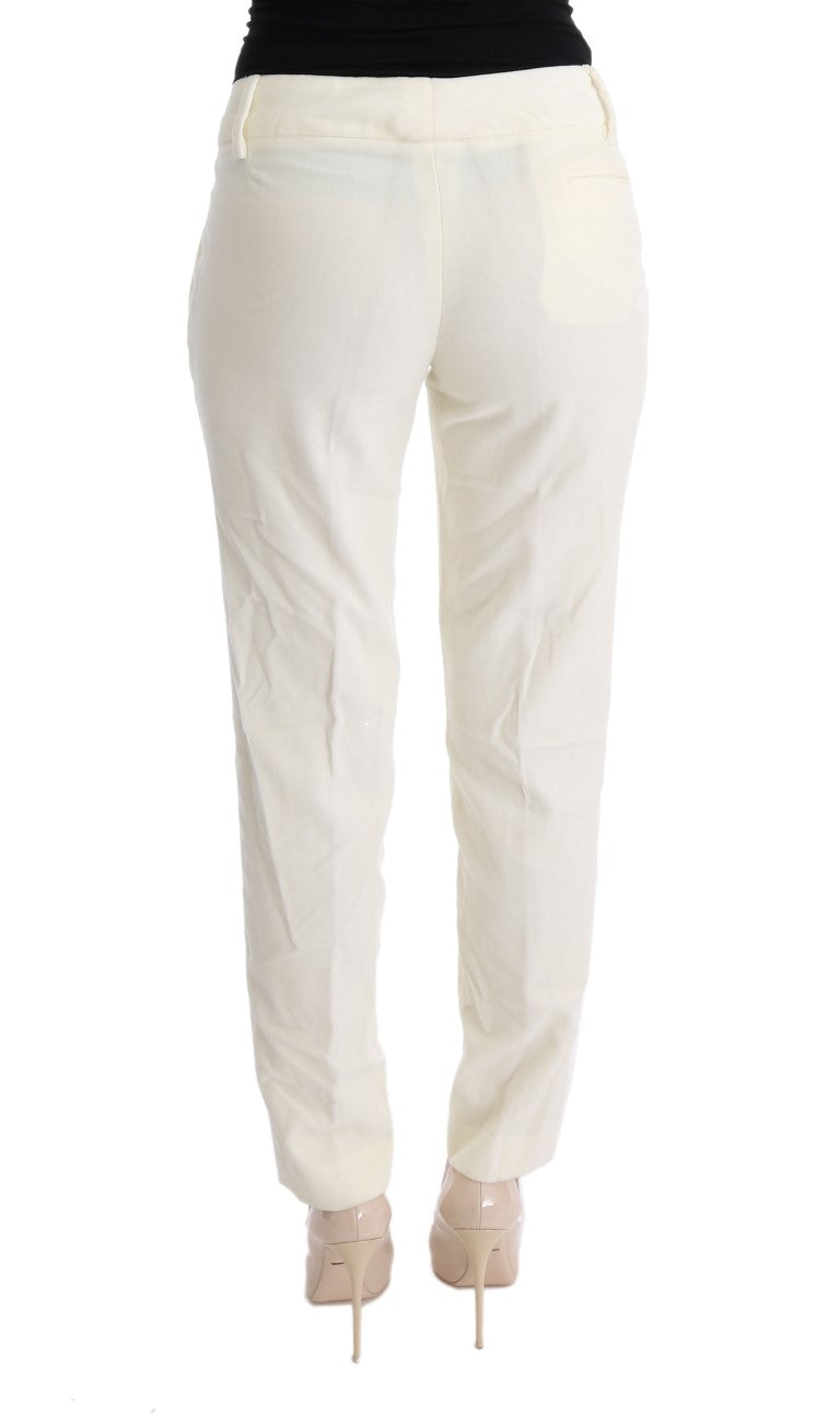 Pantalones de ajuste regulares blancos elegantes