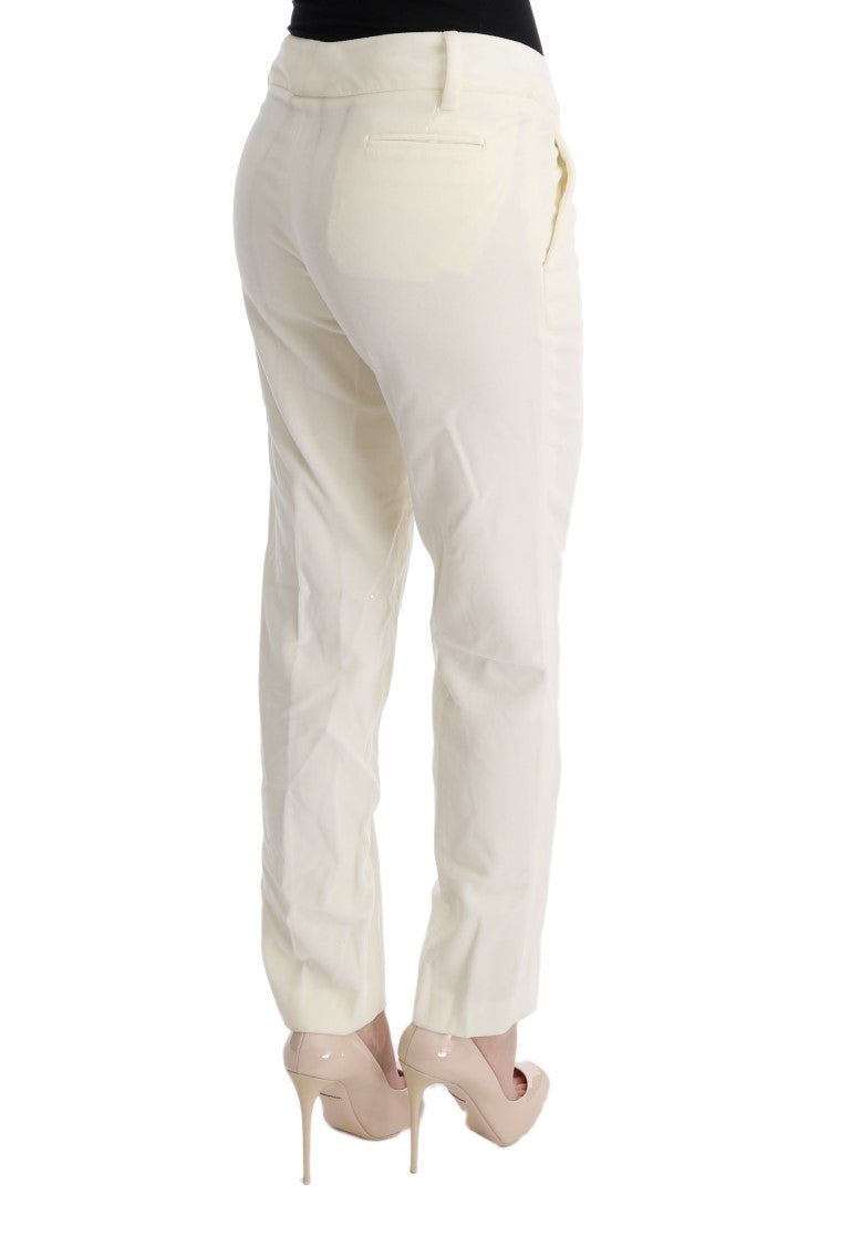 Pantalones de ajuste regulares blancos elegantes