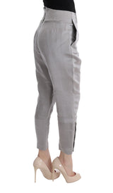 Pantalon en soie cuit gris chic