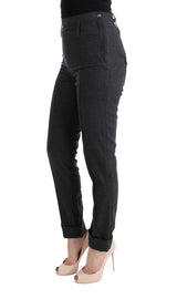 Pantaloni magri grigi casual grigio chic