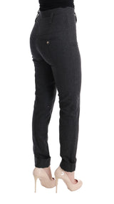 Pantaloni magri grigi casual grigio chic