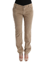 Pantalones de lujo de ajuste regular beige