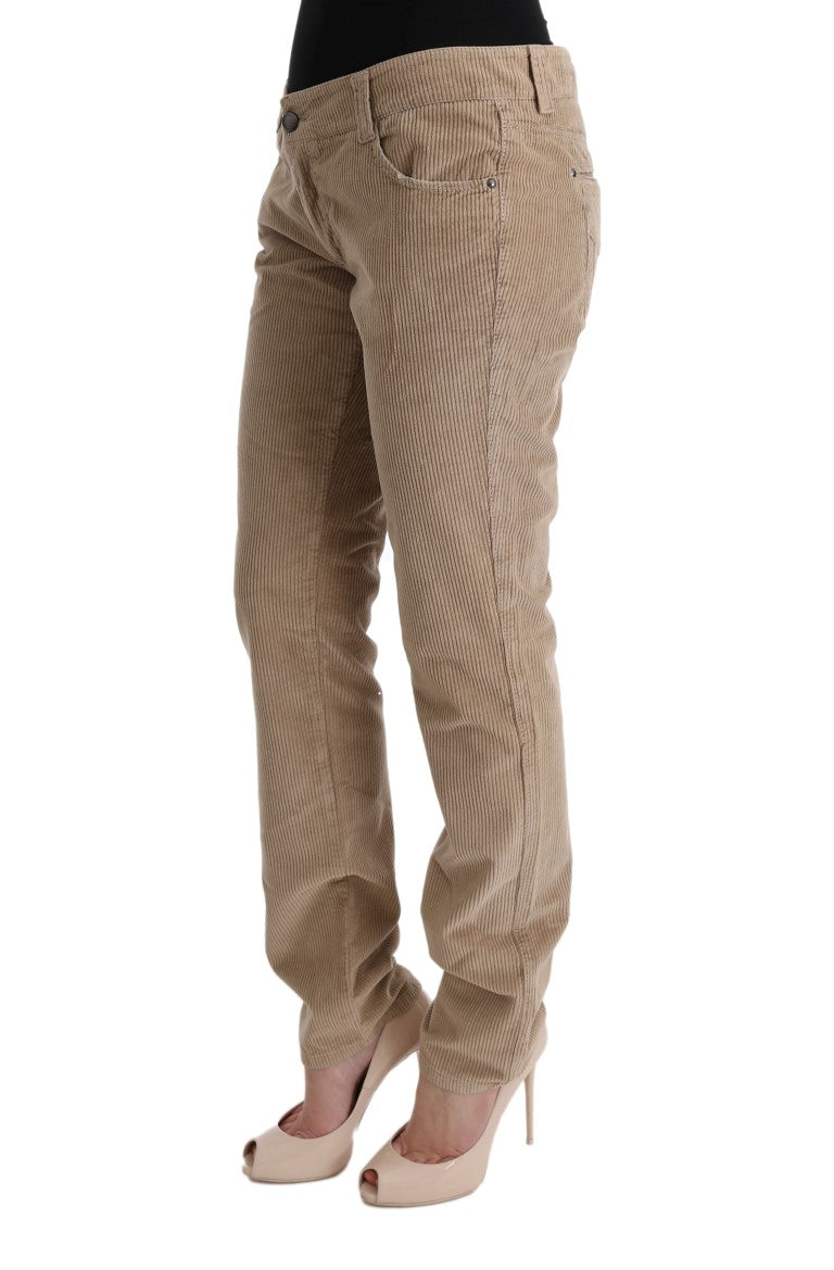 Pantalones de lujo de ajuste regular beige