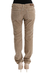 Beige Regular Fit Luxe Trousers