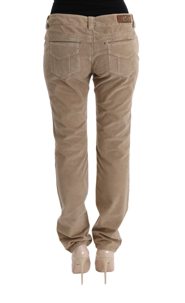 Pantalones de lujo de ajuste regular beige