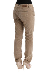 Pantalones de lujo de ajuste regular beige