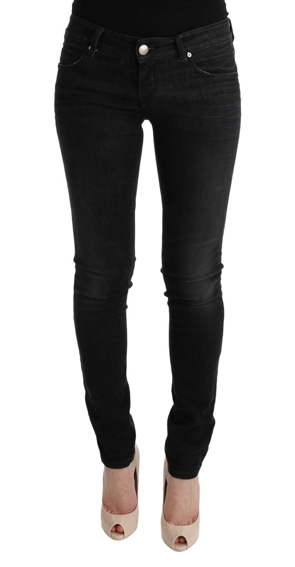 Jeans de algodón negro elegante Fit Slim Fit