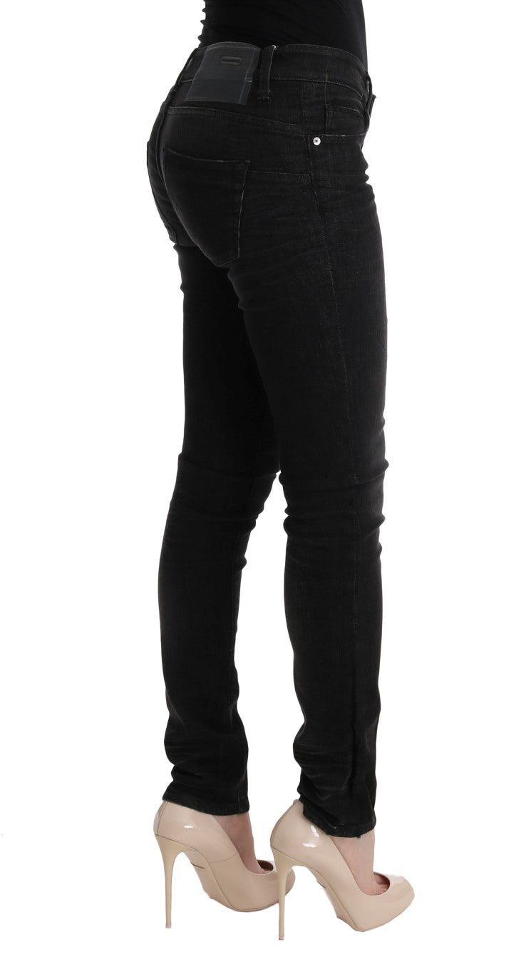 Jeans de algodón negro elegante Fit Slim Fit