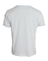 T-shirt a manica corta in cotone bianco di cotone