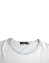 White Cotton Round Neck Short Sleeve T-shirt