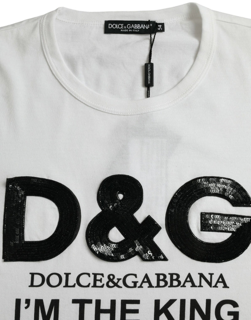 T-shirt in troupe in cotone White D & G King