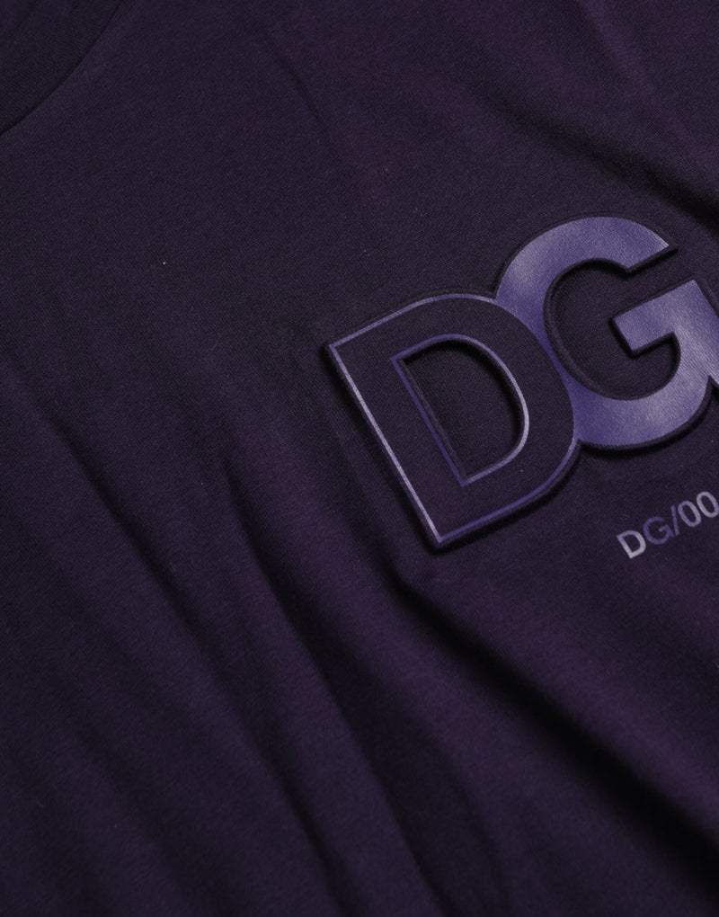 Purple Logo Patch Short Sleeve Cotton T-shirt