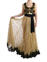 Elegantes goldenes Blumenkleid mit Blumenkleid