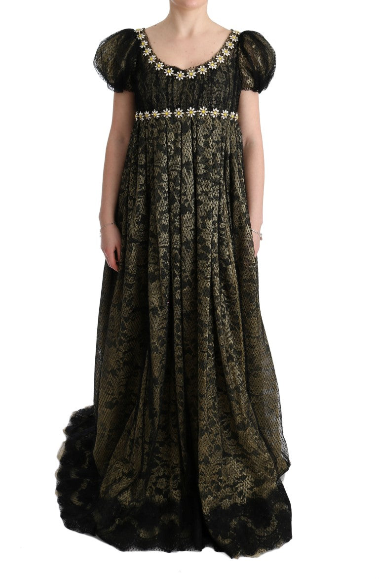 Sonnenblumenspitzenkristall Maxi Schaltkleid