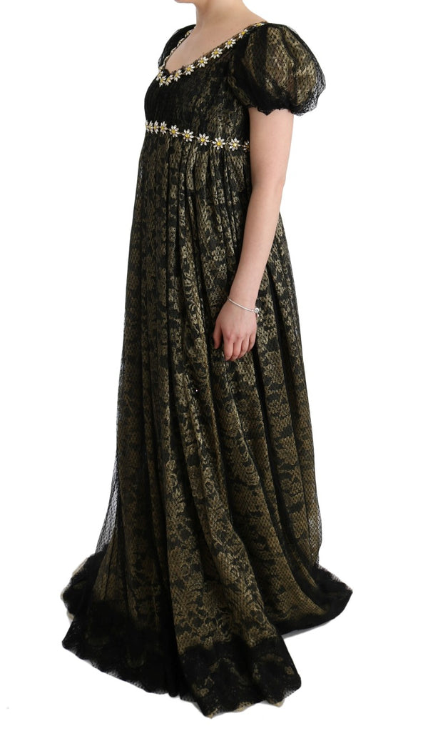 Sonnenblumenspitzenkristall Maxi Schaltkleid