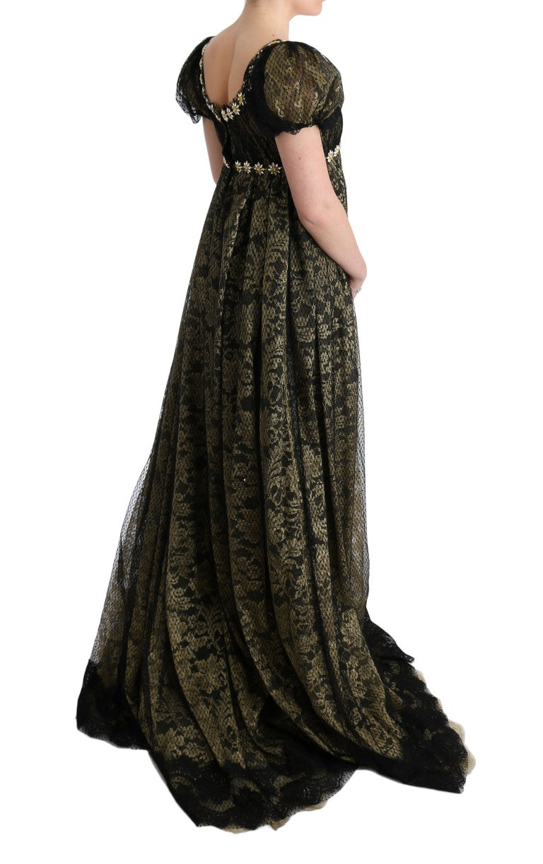 Sonnenblumenspitzenkristall Maxi Schaltkleid