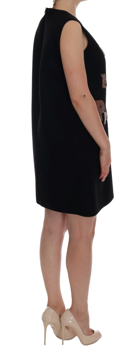 Robe princesse en cristal noir en laine noire