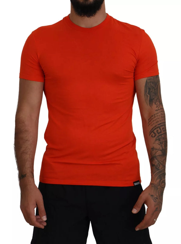 Camiseta de cuello de cuello de manga corta modal naranja