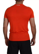 Camiseta de cuello de cuello de manga corta modal naranja