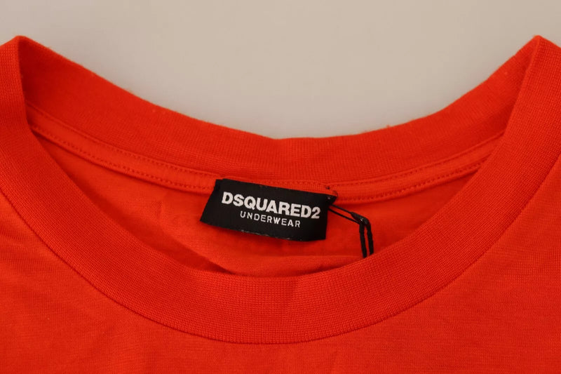 Orange modal kurzärmeles crewneck T-Shirt